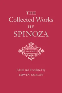 The Collected Works of Spinoza, Volume I_cover