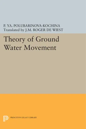 Theory of Ground Water Movement