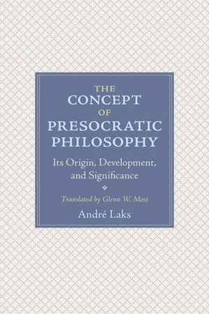 The Concept of Presocratic Philosophy