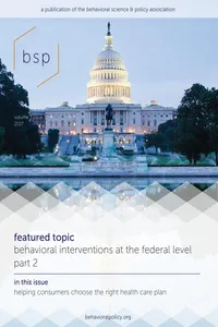 Behavioral Science & Policy, Volume 3, No. 1_cover