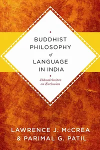 Buddhist Philosophy of Language in India_cover