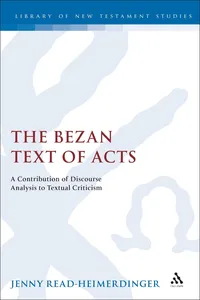 The Bezan Text of Acts_cover