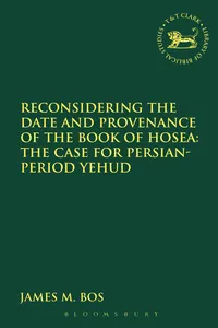 Reconsidering the Date and Provenance of the Book of Hosea_cover