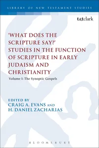 What Does the Scripture Say?' Studies in the Function of Scripture in Early Judaism and Christianity_cover