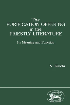 The Purification Offering in the Priestly Literature