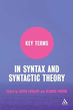 Key Terms in Syntax and Syntactic Theory