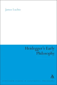 Heidegger's Early Philosophy_cover