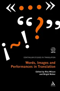 Words, Images and Performances in Translation_cover