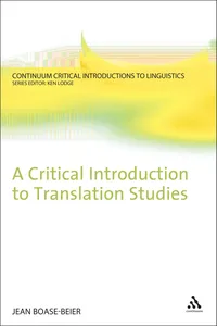 A Critical Introduction to Translation Studies_cover