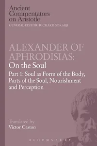 Alexander of Aphrodisias: On the Soul_cover