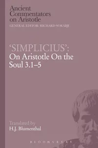 Simplicius': On Aristotle On the Soul 3.1-5_cover