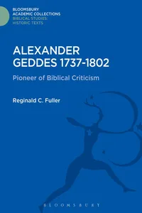 Alexander Geddes 1737-1802_cover