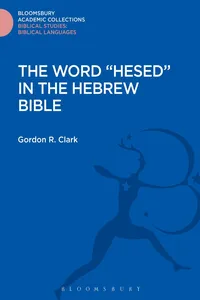 The Word "Hesed" in the Hebrew Bible_cover