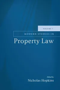 Modern Studies in Property Law - Volume 7_cover