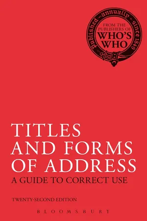 Titles and Forms of Address