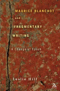 Maurice Blanchot and Fragmentary Writing_cover