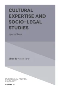 Cultural Expertise and Socio-Legal Studies_cover