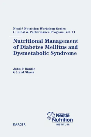 Nutritional Management of Diabetes Mellitus and Dysmetabolic Syndrome