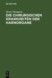 Die chirurgischen Krankheiten der Harnorgane_cover