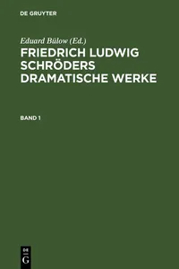 Friedrich Ludwig Schröders Dramatische Werke. Band 1_cover