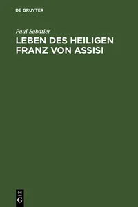 Leben des Heiligen Franz von Assisi_cover