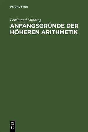 Anfangsgründe der höheren Arithmetik