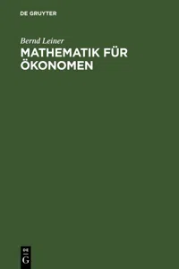 Mathematik für Ökonomen_cover