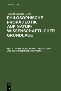 Die Mechanische Weltanschauung und die Grenzen des Erkennens_cover