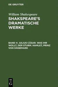 Julius Cäsar. Was ihr wollt. Der Sturm. Hamlet, Prinz von Dänemark_cover