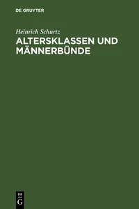 Altersklassen und Männerbünde_cover