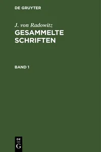 J. von Radowitz: Gesammelte Schriften. Band 1_cover