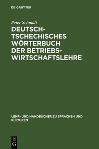 Deutsch-tschechisches Wörterbuch der Betriebswirtschaftslehre_cover