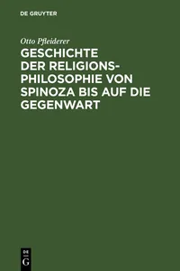 Geschichte der Religionsphilosophie von Spinoza bis auf die Gegenwart_cover