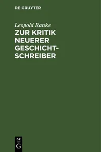 Zur Kritik neuerer Geschichtschreiber_cover