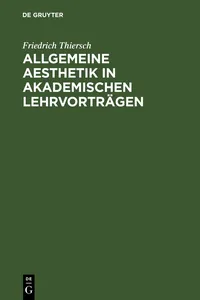 Allgemeine Aesthetik in akademischen Lehrvorträgen_cover