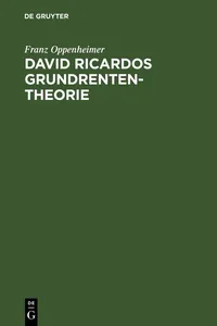 David Ricardos Grundrententheorie_cover