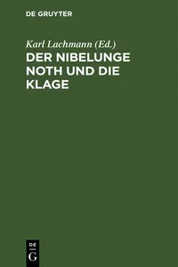 Der Nibelunge Noth und die Klage_cover