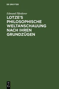 Lotze's philosophische Weltanschauung nach ihren Grundzügen_cover