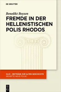 Fremde in der hellenistischen Polis Rhodos_cover