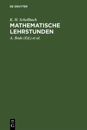 Mathematische Lehrstunden