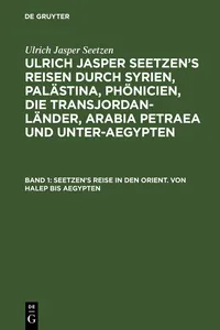 Seetzen's Reise in den Orient. Von Halep bis Aegypten_cover