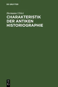 Charakteristik der antiken Historiographie_cover