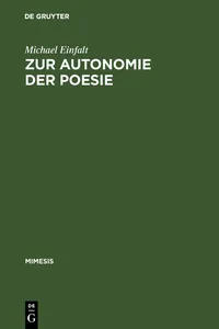 Zur Autonomie der Poesie_cover