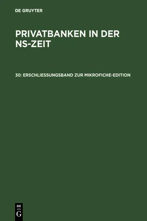 Erschließungsband zur Mikrofiche-Edition