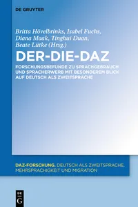 Der-Die-DaZ – Forschungsbefunde zu Sprachgebrauch und Spracherwerb von Deutsch als Zweitsprache_cover