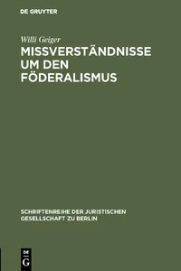 Mißverständnisse um den Föderalismus_cover