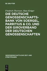 Die Deutsche Genossenschafts-Bank von Soergel, Parritius & Co. und der Giroverband der Deutschen Genossenschaften_cover