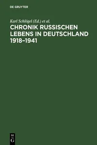 Chronik russischen Lebens in Deutschland 1918–1941_cover