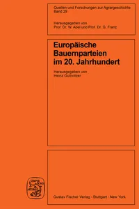 Europäische Bauernparteien im 20. Jahrhundert_cover