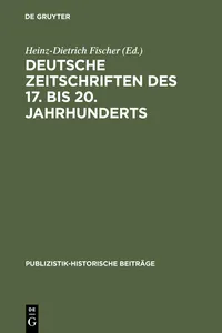 Deutsche Zeitschriften des 17. bis 20. Jahrhunderts_cover